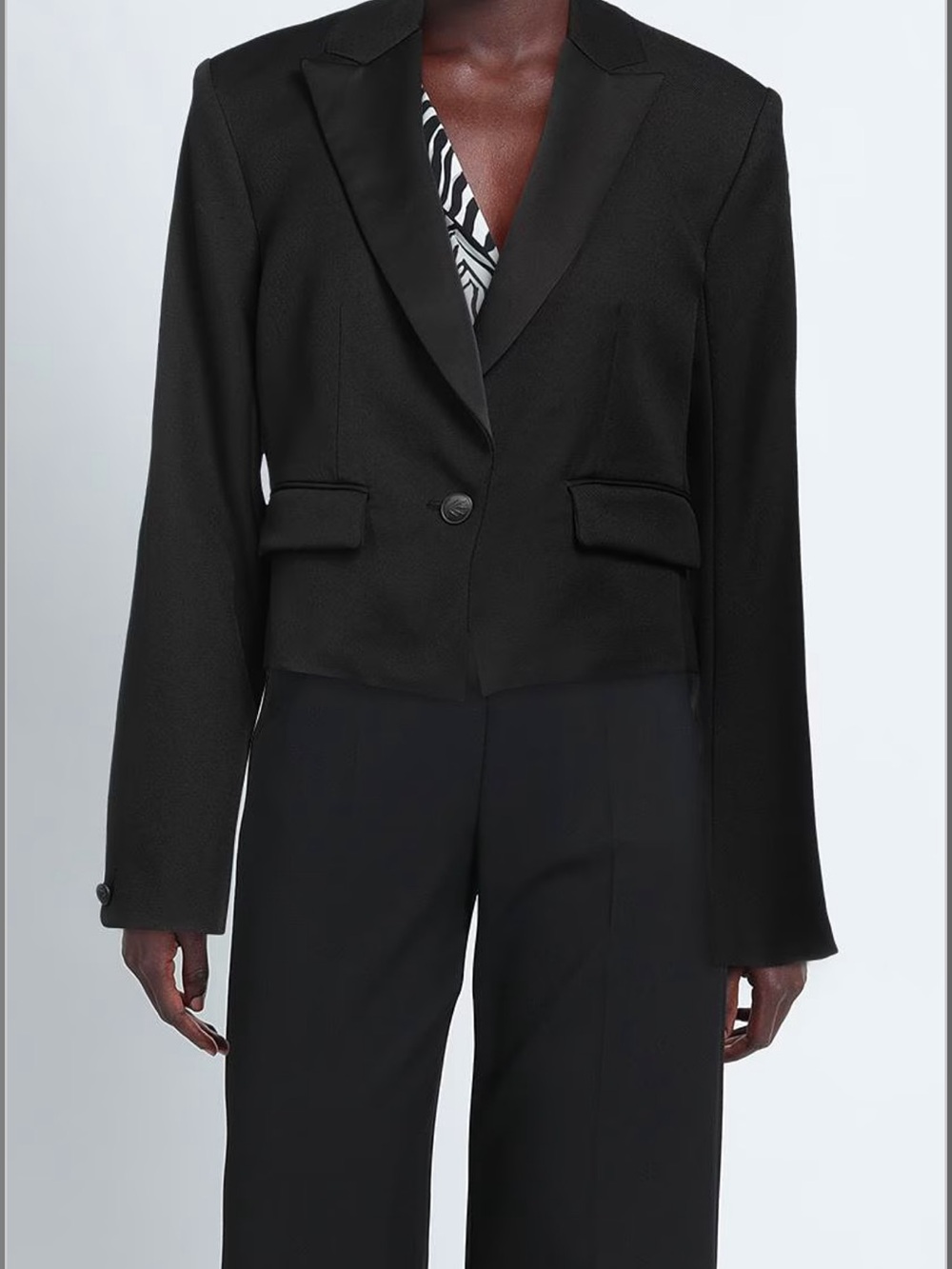 Rag & Bone black cropped Valerie Italian Wool Blazer suit